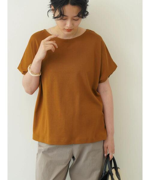 AMERICAN HOLIC（アメリカンホリック）の「デザインスリーブカットプルオーバー（Tシャツ/カットソー・レディース・ダークネイビー/キャメル・L/M）」の5枚目の写真