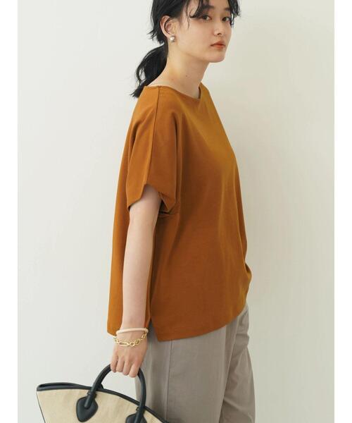 AMERICAN HOLIC（アメリカンホリック）の「デザインスリーブカットプルオーバー（Tシャツ/カットソー・レディース・ダークネイビー/キャメル・L/M）」の7枚目の写真