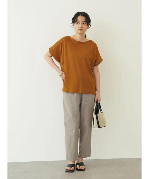 AMERICAN HOLIC（アメリカンホリック）の「デザインスリーブカットプルオーバー（Tシャツ/カットソー・レディース・ダークネイビー/キャメル・L/M）」の10枚目の写真