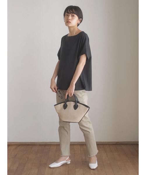 AMERICAN HOLIC（アメリカンホリック）の「デザインスリーブカットプルオーバー（Tシャツ/カットソー・レディース・ダークネイビー/キャメル・L/M）」の14枚目の写真