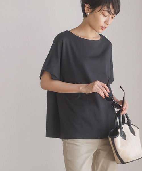 AMERICAN HOLIC（アメリカンホリック）の「デザインスリーブカットプルオーバー（Tシャツ/カットソー・レディース・ダークネイビー/キャメル・L/M）」の2枚目の写真