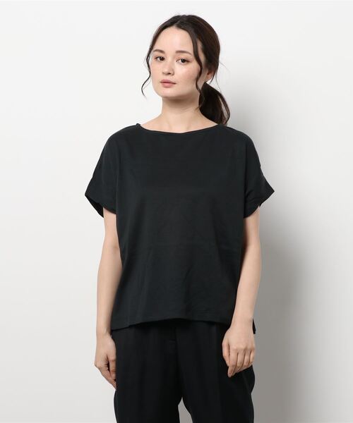 AMERICAN HOLIC（アメリカンホリック）の「デザインスリーブカットプルオーバー（Tシャツ/カットソー・レディース・ダークネイビー/キャメル・L/M）」の4枚目の写真