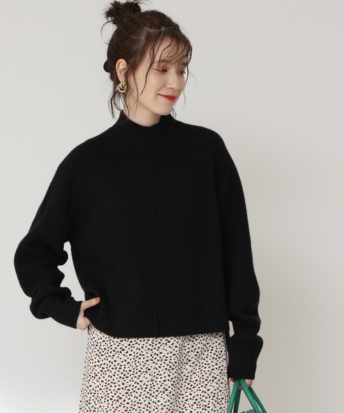 N.(N. Natural Beauty Basic)(エヌエヌナチュラルビューティーベーシック)の「◆天竺ハイネックラムウールニット(ニット/セーター・レディース・ブラック/ブルー/ナチュラル・MEDIUM)」の2枚目の写真