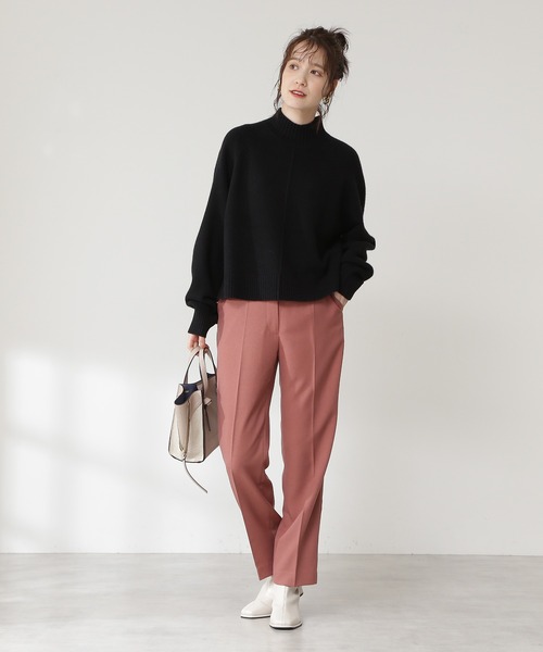 N.(N. Natural Beauty Basic)(エヌエヌナチュラルビューティーベーシック)の「◆天竺ハイネックラムウールニット(ニット/セーター・レディース・ブラック/ブルー/ナチュラル・MEDIUM)」の12枚目の写真