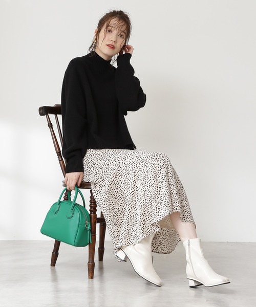 N.(N. Natural Beauty Basic)(エヌエヌナチュラルビューティーベーシック)の「◆天竺ハイネックラムウールニット(ニット/セーター・レディース・ブラック/ブルー/ナチュラル・MEDIUM)」の7枚目の写真