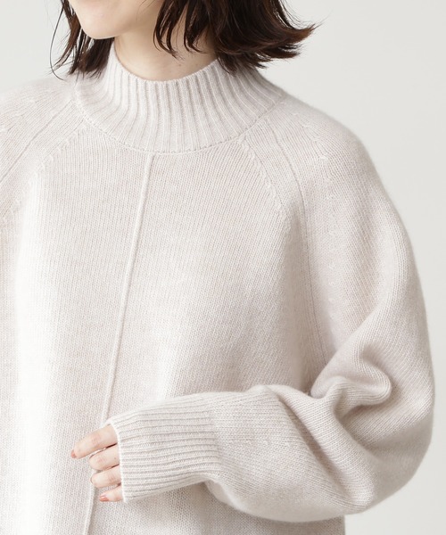 N.(N. Natural Beauty Basic)(エヌエヌナチュラルビューティーベーシック)の「◆天竺ハイネックラムウールニット(ニット/セーター・レディース・ブラック/ブルー/ナチュラル・MEDIUM)」の8枚目の写真