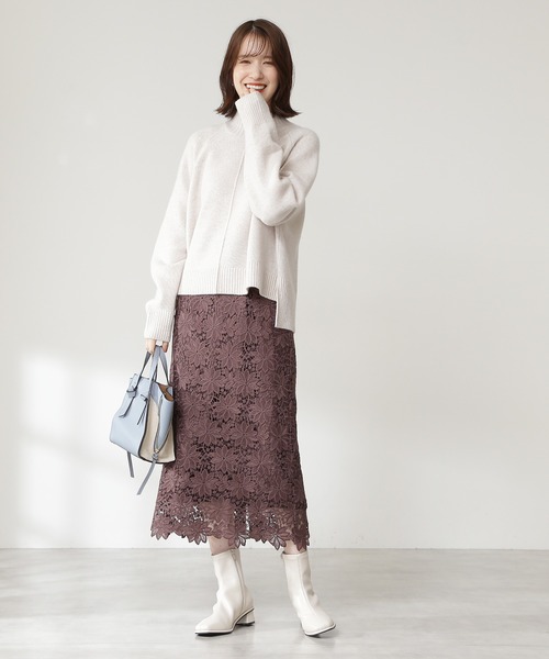 N.(N. Natural Beauty Basic)(エヌエヌナチュラルビューティーベーシック)の「◆天竺ハイネックラムウールニット(ニット/セーター・レディース・ブラック/ブルー/ナチュラル・MEDIUM)」の10枚目の写真