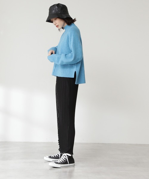 N.(N. Natural Beauty Basic)(エヌエヌナチュラルビューティーベーシック)の「◆天竺ハイネックラムウールニット(ニット/セーター・レディース・ブラック/ブルー/ナチュラル・MEDIUM)」の14枚目の写真