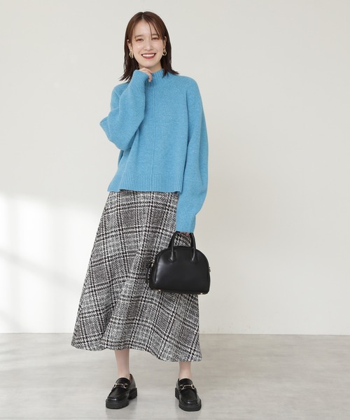 N.(N. Natural Beauty Basic)(エヌエヌナチュラルビューティーベーシック)の「◆天竺ハイネックラムウールニット(ニット/セーター・レディース・ブラック/ブルー/ナチュラル・MEDIUM)」の16枚目の写真