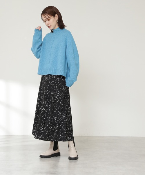 N.(N. Natural Beauty Basic)(エヌエヌナチュラルビューティーベーシック)の「◆天竺ハイネックラムウールニット(ニット/セーター・レディース・ブラック/ブルー/ナチュラル・MEDIUM)」の15枚目の写真