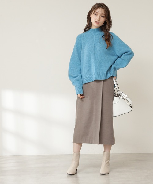 N.(N. Natural Beauty Basic)(エヌエヌナチュラルビューティーベーシック)の「◆天竺ハイネックラムウールニット(ニット/セーター・レディース・ブラック/ブルー/ナチュラル・MEDIUM)」の17枚目の写真