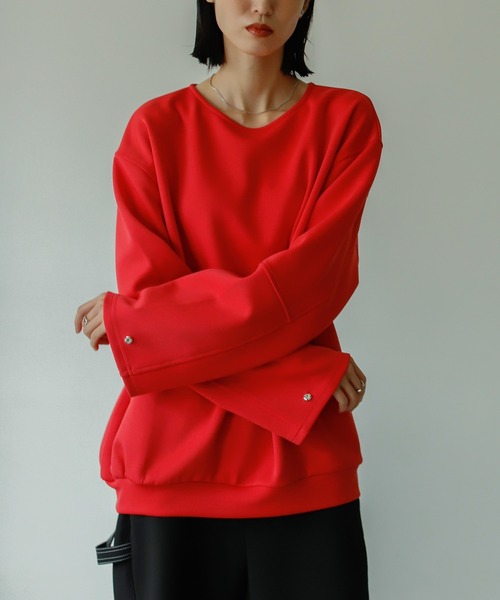 VACANCY（ヴァカンシー）の「2wayスナップダンボールニットPO（Tシャツ/カットソー・レディース・ブラック/ピンク/ブルー・FREE）」の7枚目の写真