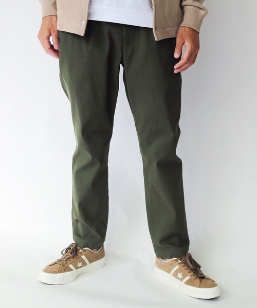 Grand PARK（グランドパーク）の「定番ストレッチ抜群ワンタックテーパードパンツ（チノパンツ・メンズ・ベージュ/カーキ・MEDIUM/LARGE）」の2枚目の写真