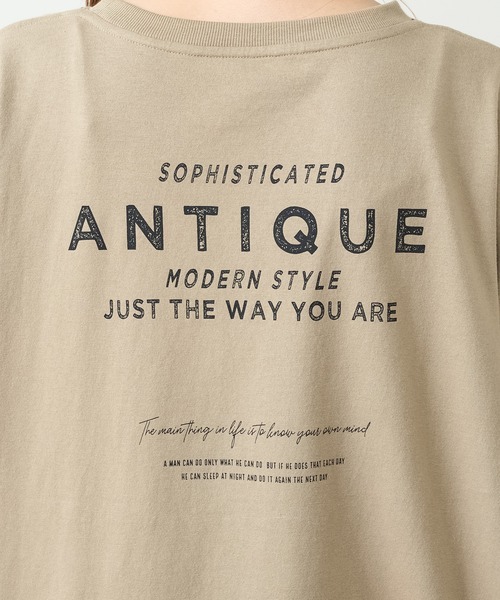 PUAL CE CIN（ピュアルセシン）の「【WEB限定】バックロゴプリント配色ステッチプルオーバー（Tシャツ/カットソー・レディース・ベージュ/グリーン/チャコール/ナチュラル・FREE）」の21枚目の写真