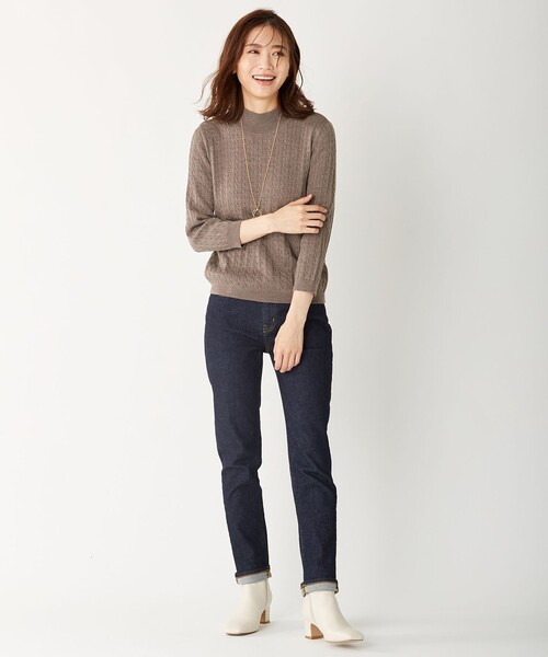 J.PRESS Ladies(J.プレス レディス)の「【洗える】KNIT BASIC ニット(ニット/セーター・レディース・ダルブルー系/ワイン系/ブラウン系/ネイビー系/ライトグレー系・SMALL)」の21枚目の写真