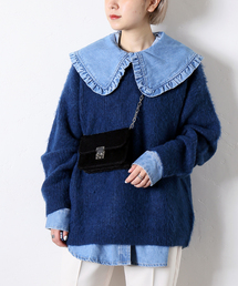 J-モヘヤミックスクルーネックニット