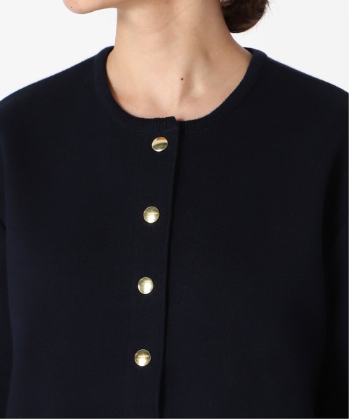 SLOBE IENA（スローブイエナ）の「ダブルフェイスクルージャケット【手洗い可能】◆（ノーカラージャケット・レディース・グリーン・FREE）」の21枚目の写真