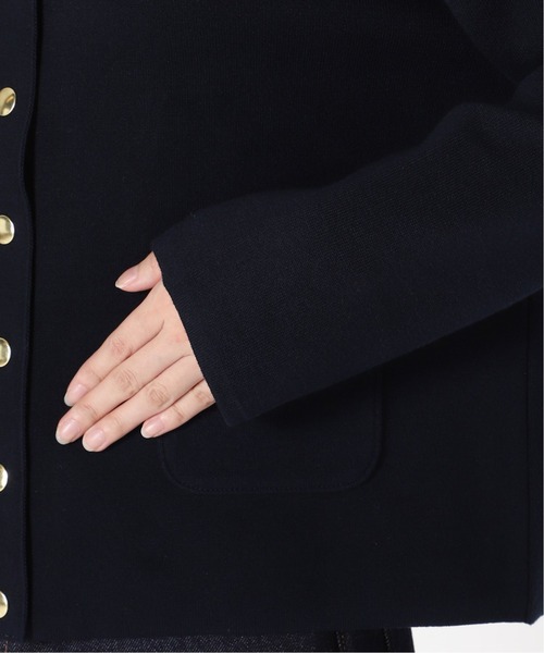 SLOBE IENA（スローブイエナ）の「ダブルフェイスクルージャケット【手洗い可能】◆（ノーカラージャケット・レディース・グリーン・FREE）」の18枚目の写真