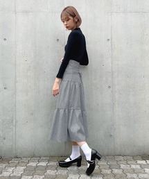 【Voyage titty&Co. PETIT】バックスピンドルチェックスカート