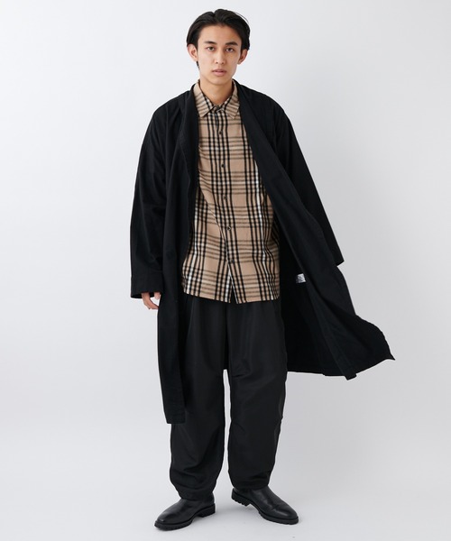 SAKULA(サクラ)の「■【SAKULA/サクラ】ショールカラーガウンコート(その他アウター・メンズ・チャコールグレー/ブラック・1/2)」の8枚目の写真
