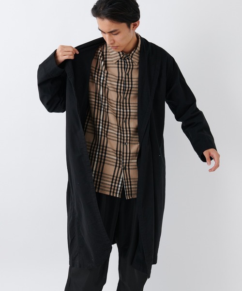 SAKULA(サクラ)の「■【SAKULA/サクラ】ショールカラーガウンコート(その他アウター・メンズ・チャコールグレー/ブラック・1/2)」の10枚目の写真