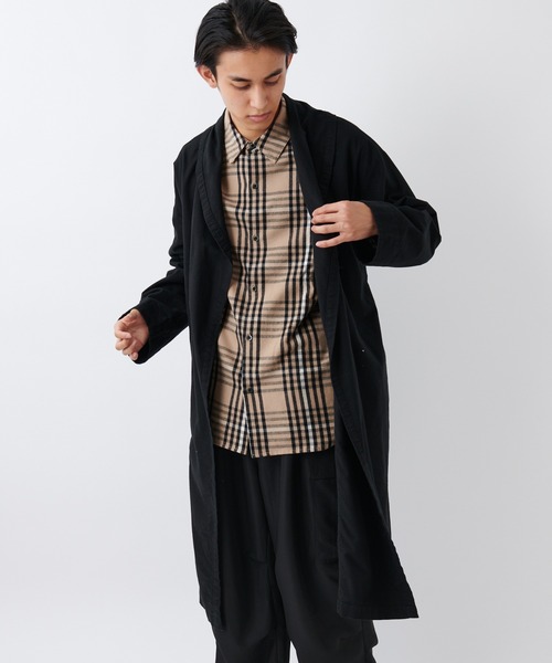 SAKULA(サクラ)の「■【SAKULA/サクラ】ショールカラーガウンコート(その他アウター・メンズ・チャコールグレー/ブラック・1/2)」の11枚目の写真