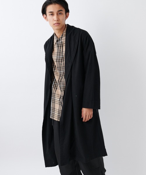 SAKULA(サクラ)の「■【SAKULA/サクラ】ショールカラーガウンコート(その他アウター・メンズ・チャコールグレー/ブラック・1/2)」の12枚目の写真