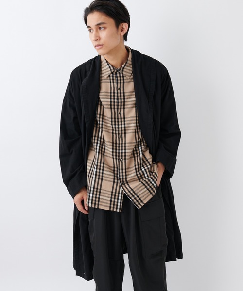 SAKULA(サクラ)の「■【SAKULA/サクラ】ショールカラーガウンコート(その他アウター・メンズ・チャコールグレー/ブラック・1/2)」の13枚目の写真