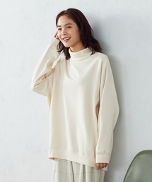 【WEB/一部店舗限定カラー:ベージュ】裏起毛 ハイネックカットソー