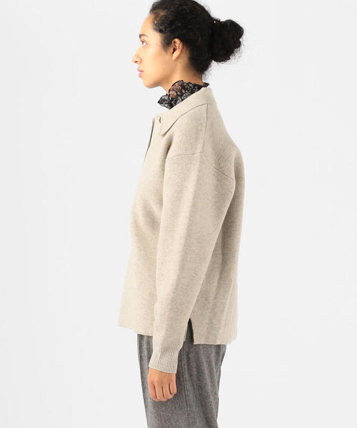 ISABEL MARANT（イザベルマラン）の「ISABEL MARANT ETOILE LARK ポロカラーロングスリーブプルオーバー（ニット/セーター・レディース・ライトグレー/ブラック/カーキ・36/34）」の7枚目の写真