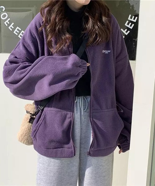 lala Born（ララボーン）の「ストリートジップパーカー（パーカー・レディース・グリーン/パープル/アイボリー/ブラック・FREE）」の4枚目の写真