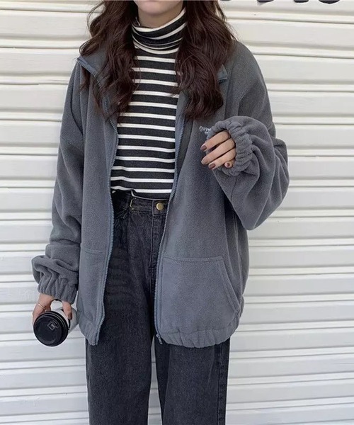 lala Born（ララボーン）の「ストリートジップパーカー（パーカー・レディース・グリーン/パープル/アイボリー/ブラック・FREE）」の3枚目の写真