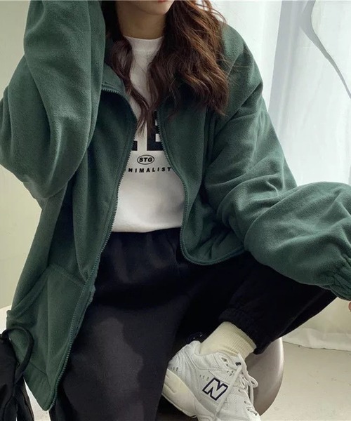 lala Born（ララボーン）の「ストリートジップパーカー（パーカー・レディース・グリーン/パープル/アイボリー/ブラック・FREE）」の16枚目の写真