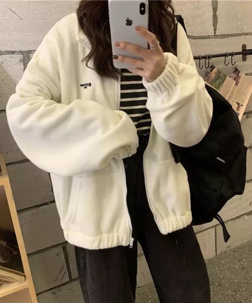 lala Born（ララボーン）の「ストリートジップパーカー（パーカー・レディース・グリーン/パープル/アイボリー/ブラック・FREE）」の9枚目の写真