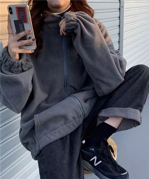 lala Born（ララボーン）の「ストリートジップパーカー（パーカー・レディース・グリーン/パープル/アイボリー/ブラック・FREE）」の12枚目の写真