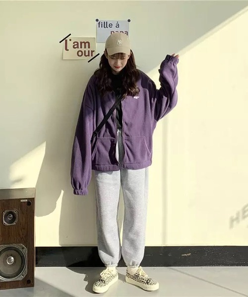 lala Born（ララボーン）の「ストリートジップパーカー（パーカー・レディース・グリーン/パープル/アイボリー/ブラック・FREE）」の15枚目の写真