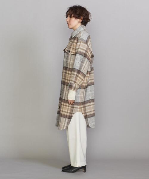 TWEED MILL(ツイードミル)の「【別注】<TWEED MILL>チェックロングシャツ アウター(その他アウター・レディース・ライトグレー/ブラウン・34)」の5枚目の写真