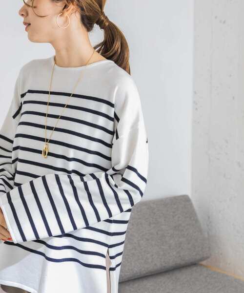 URBAN RESEARCH（アーバンリサーチ）の「パネルボーダーニットプルオーバー（ニット/セーター・レディース・ホワイト系その他/イエロー系その他・FREE）」の22枚目の写真