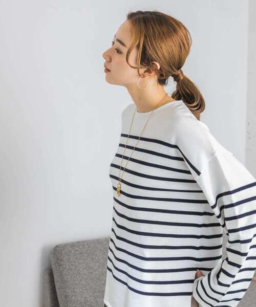 URBAN RESEARCH（アーバンリサーチ）の「パネルボーダーニットプルオーバー（ニット/セーター・レディース・ホワイト系その他/イエロー系その他・FREE）」の15枚目の写真