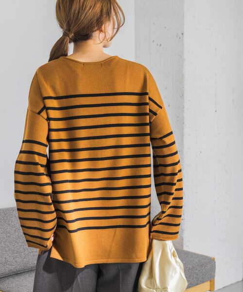 URBAN RESEARCH（アーバンリサーチ）の「パネルボーダーニットプルオーバー（ニット/セーター・レディース・ホワイト系その他/イエロー系その他・FREE）」の9枚目の写真