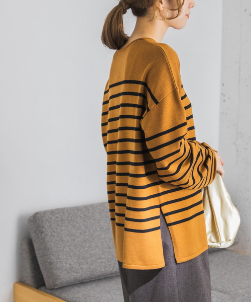 URBAN RESEARCH（アーバンリサーチ）の「パネルボーダーニットプルオーバー（ニット/セーター・レディース・ホワイト系その他/イエロー系その他・FREE）」の19枚目の写真