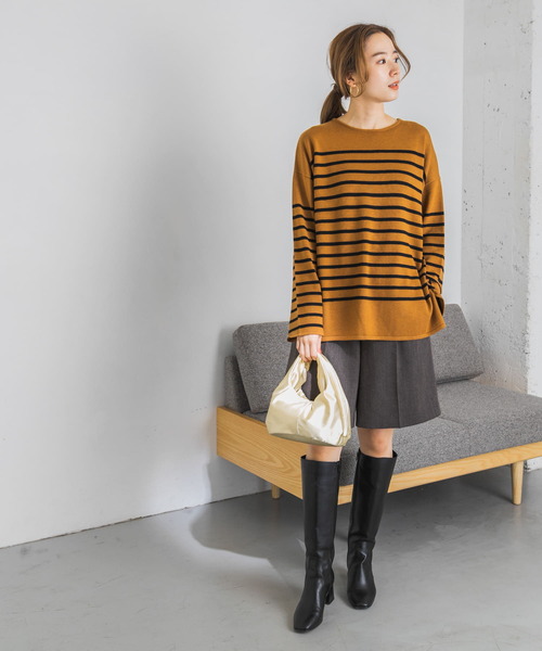 URBAN RESEARCH（アーバンリサーチ）の「パネルボーダーニットプルオーバー（ニット/セーター・レディース・ホワイト系その他/イエロー系その他・FREE）」の12枚目の写真