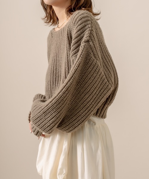 mline（エムライン）の「[mline] WEB限定  2WAYリボンショートニット（ニット/セーター・レディース・ベージュ/ブラウン/アイボリー・FREE）」の17枚目の写真