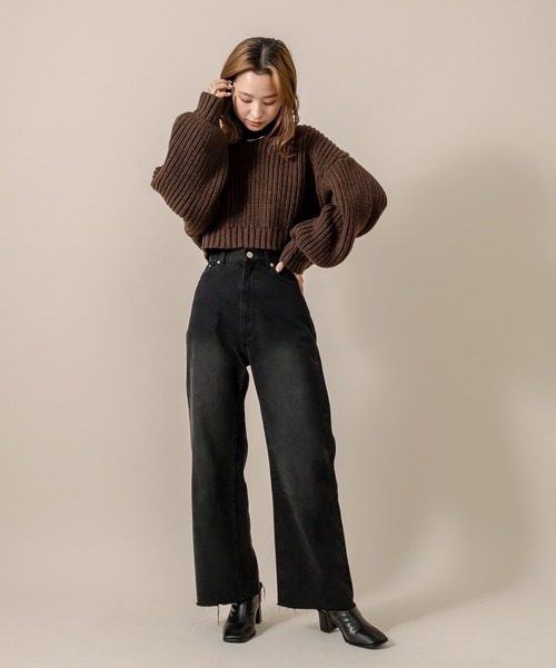 mline（エムライン）の「[mline] WEB限定  2WAYリボンショートニット（ニット/セーター・レディース・ベージュ/ブラウン/アイボリー・FREE）」の18枚目の写真