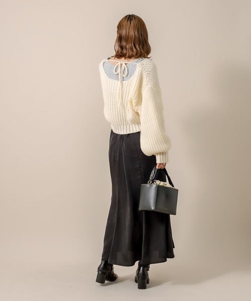 mline（エムライン）の「[mline] WEB限定  2WAYリボンショートニット（ニット/セーター・レディース・ベージュ/ブラウン/アイボリー・FREE）」の19枚目の写真