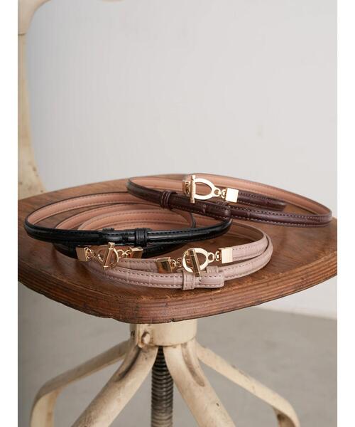 earth music&ecology（アースミュージックアンドエコロジー）の「型押しフックベルト＊（ベルト・レディース・ブラック/ダークブラウン/ピンク・FREE）」の10枚目の写真