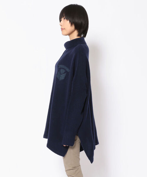 AVIREX（アヴィレックス）の「KNIT SOFT TURTLE WITH EMBLEM/ ニットソフトタートル ウィズエンブレム（ニット/セーター・レディース・グレー/ネイビー・FREE）」の3枚目の写真