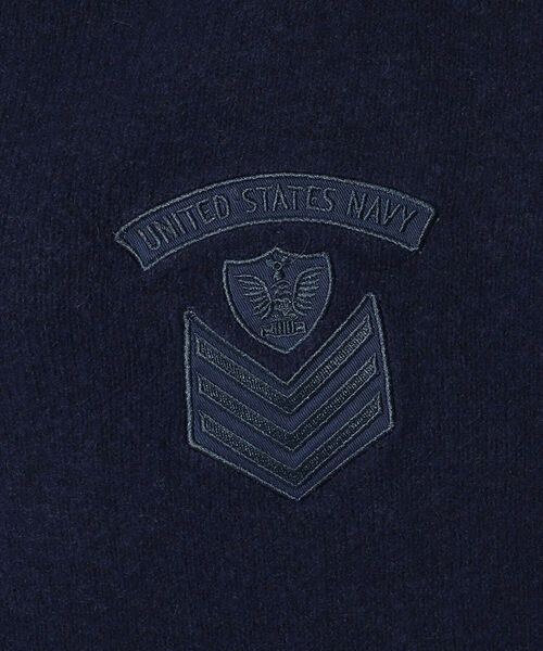 AVIREX（アヴィレックス）の「KNIT SOFT TURTLE WITH EMBLEM/ ニットソフトタートル ウィズエンブレム（ニット/セーター・レディース・グレー/ネイビー・FREE）」の6枚目の写真