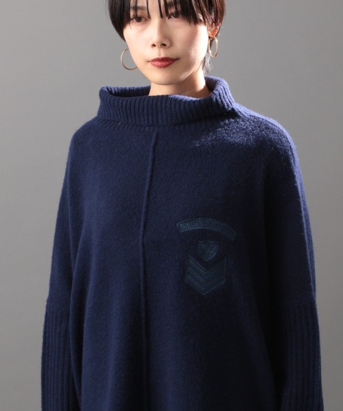 AVIREX（アヴィレックス）の「KNIT SOFT TURTLE WITH EMBLEM/ ニットソフトタートル ウィズエンブレム（ニット/セーター・レディース・グレー/ネイビー・FREE）」の19枚目の写真