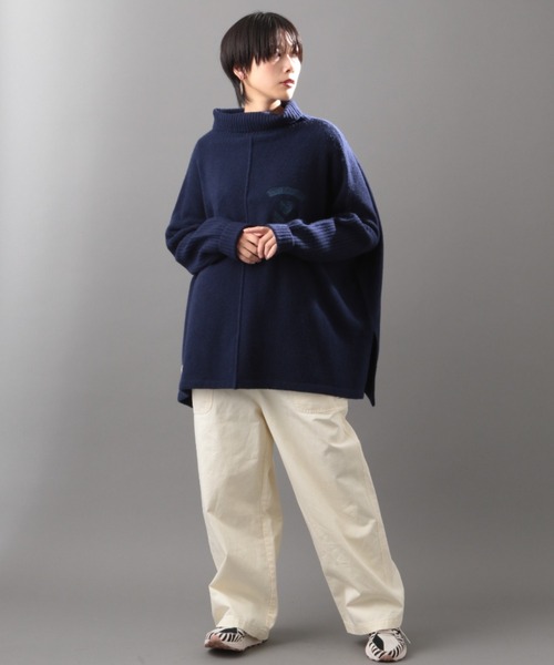 AVIREX（アヴィレックス）の「KNIT SOFT TURTLE WITH EMBLEM/ ニットソフトタートル ウィズエンブレム（ニット/セーター・レディース・グレー/ネイビー・FREE）」の15枚目の写真